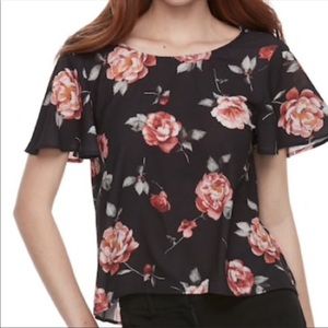 black floral top